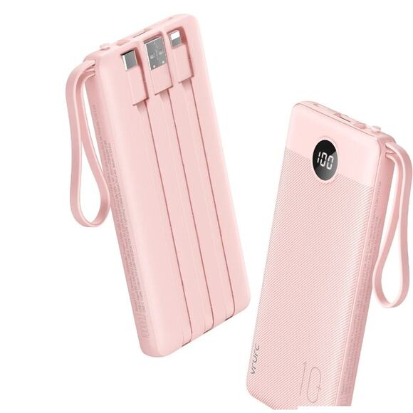 Vrurc 10000mAh Power Bank Portable Cell Charger Model T65 Pink NEW Sealed - Picture 1 of 3